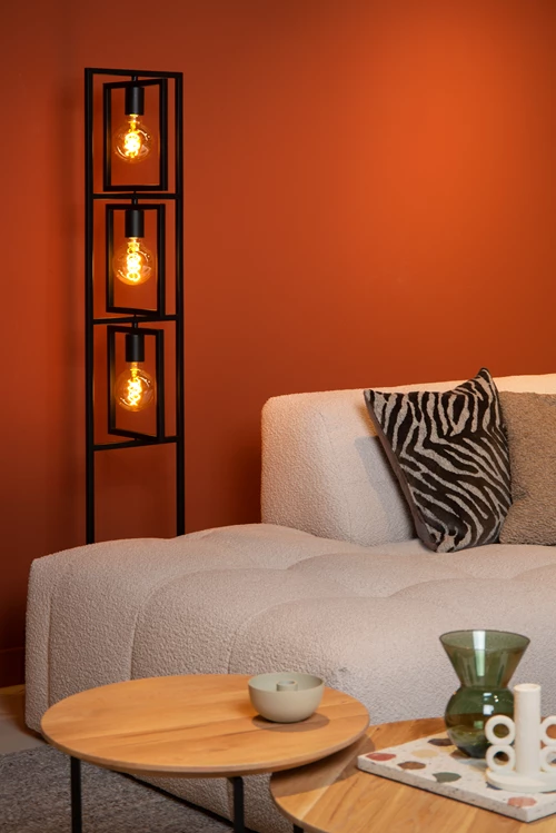 Lucide LUUK - Stehlampe - 3xE27 - Schwarz - Atmosphäre 1